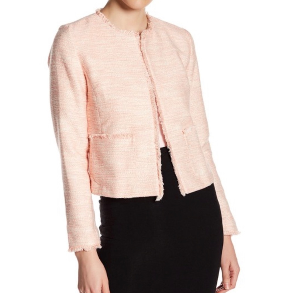 NWT Susina PINK PEACH  raw trim knit blazer Sz SP